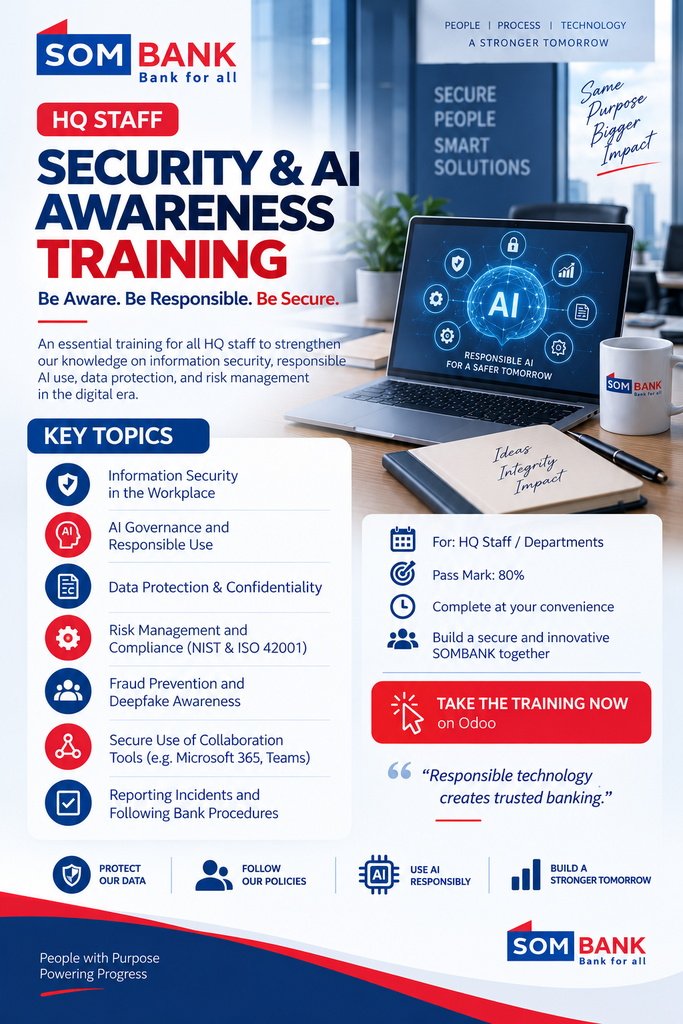 SOMBANK Security & AI Awareness Training | HQ Staff