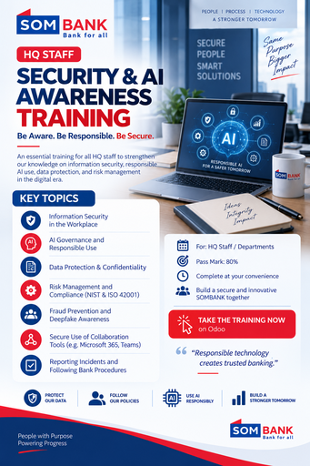 SOMBANK Security & AI Awareness Training | HQ Staff